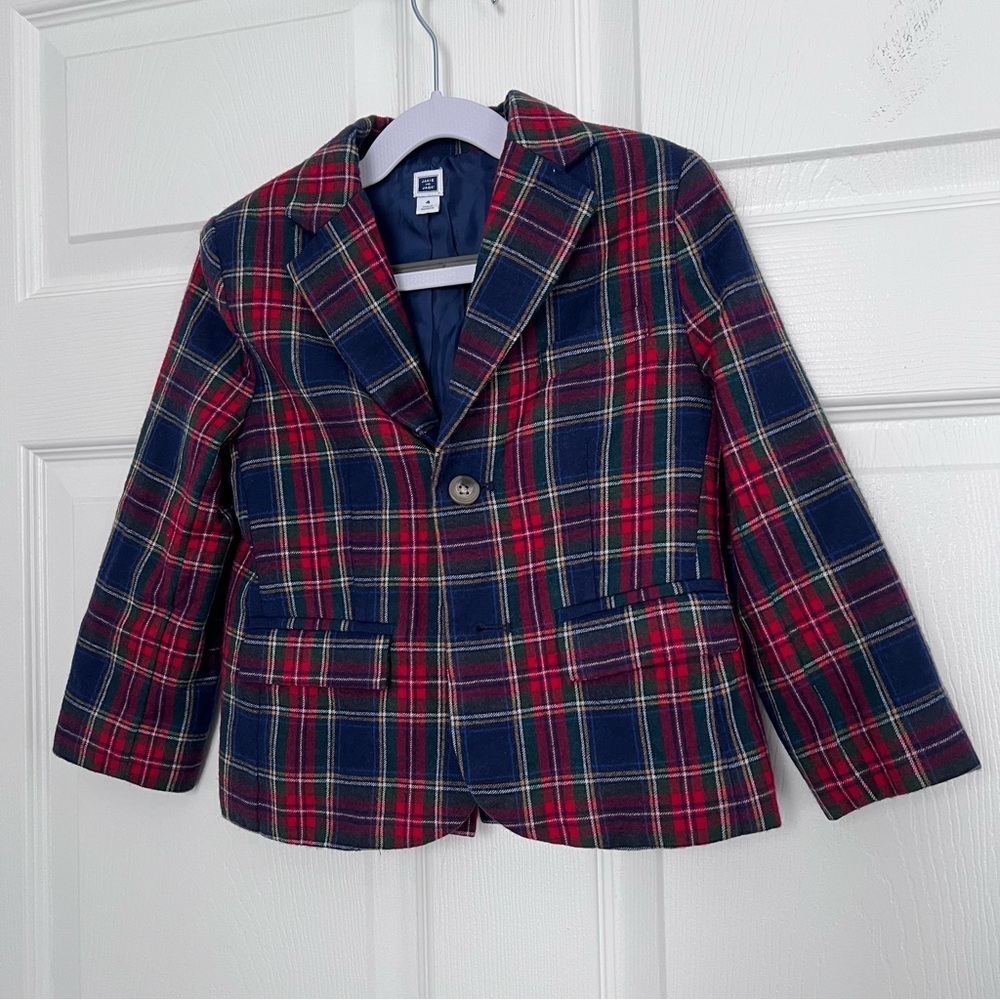 Janie and Jack Plaid Holiday Blazer